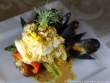 Cod Napoleon served at the Doctors House Inn and Spa
