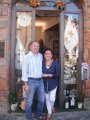 Mario and Maria Rosa outside their shop in Verucchio