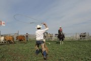 George shows how to use a lasso at La Reata ranch