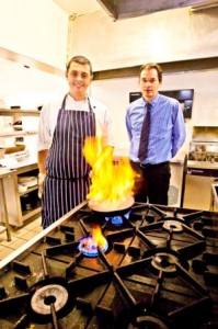 Chef at the Oriel House Hotel near St Asaph Salvatore Tassari with manager Justin Tilley.