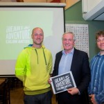Tourism Partnership North Wales launch of Heart of Adventure campaign at Llanberis. From the left, Ben Slack from DMM, TPNW Regional Strategy Director, Dewi Davies and Chris Wright gtom Snowdonia-Active